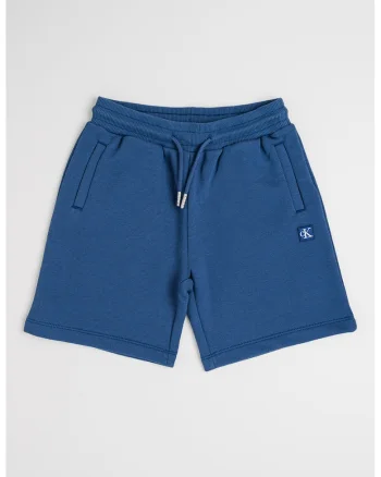 Pantaloni scurti din amestec de bumbac cu logo, Albastru prafuit