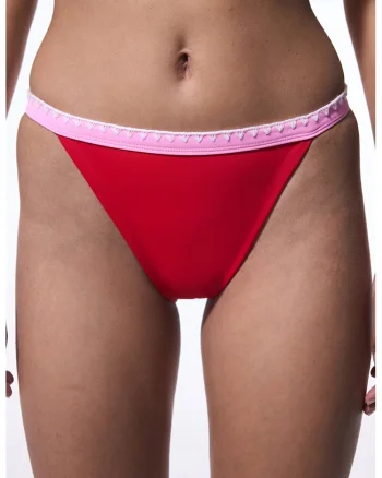 Bikini cu model uni, Rosu/Roz