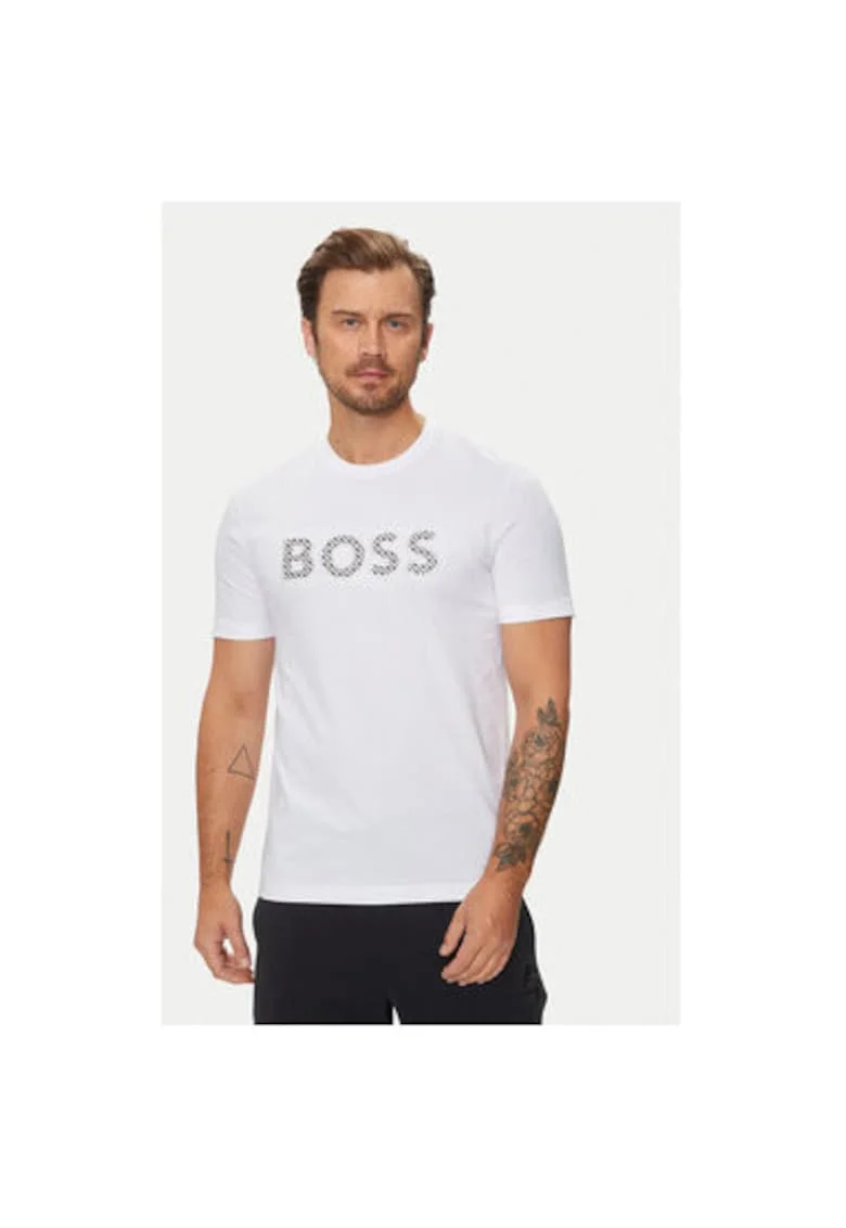 Tricou barbati,  304018565, Bumbac, Alb, Alb