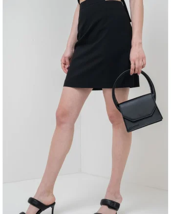 Fusta mini cu decupaje, Negru