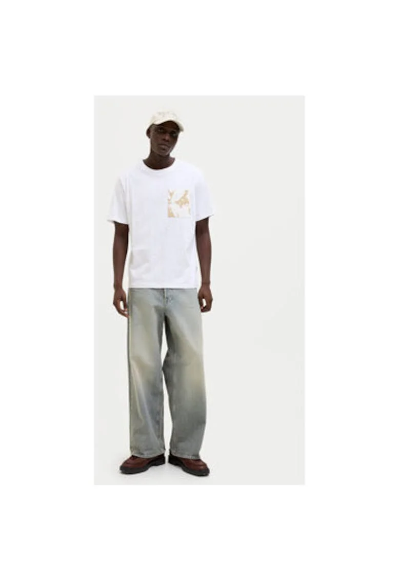 Tricou barbati,  304778490, Bumbac, Alb, Alb