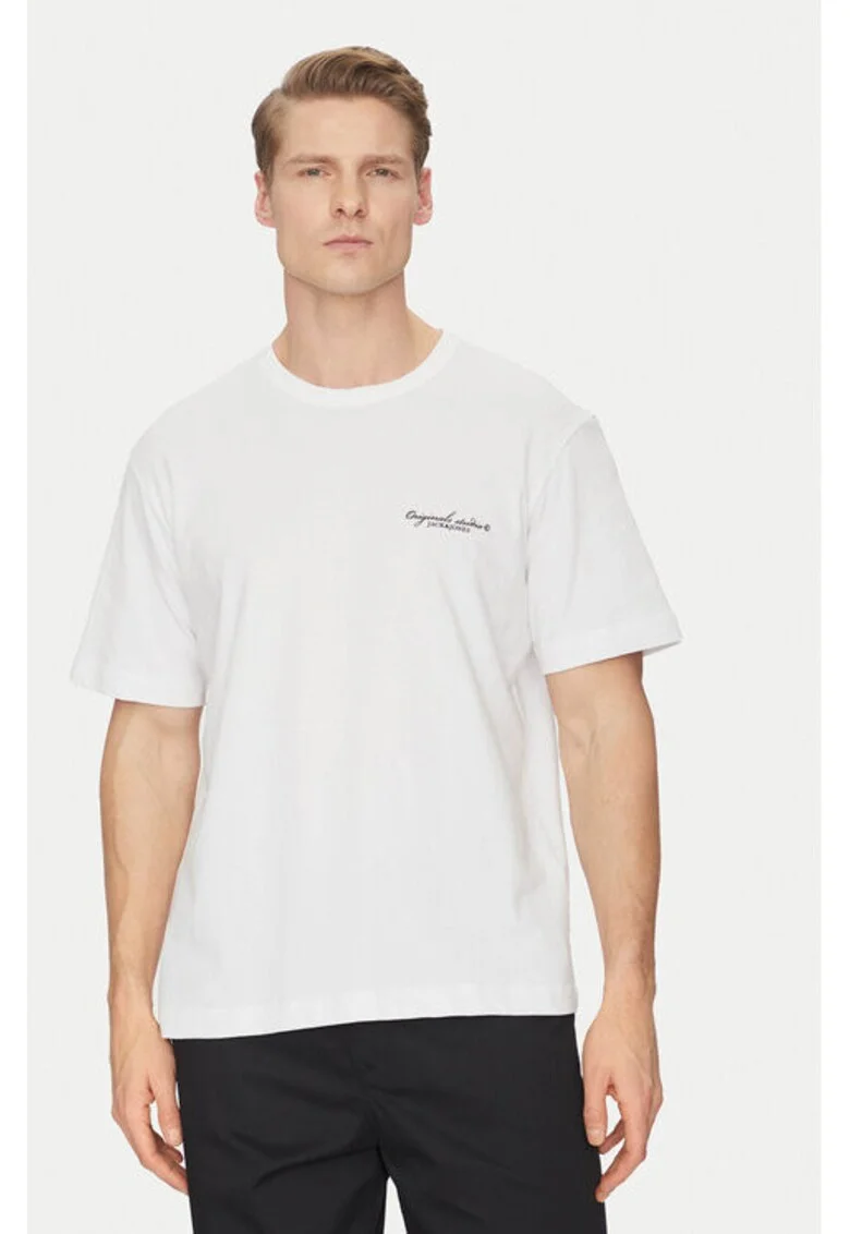 Tricou barbati,  304778384, Bumbac, Alb, Alb