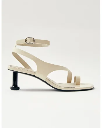 Sandale de piele Miquela, Crem
