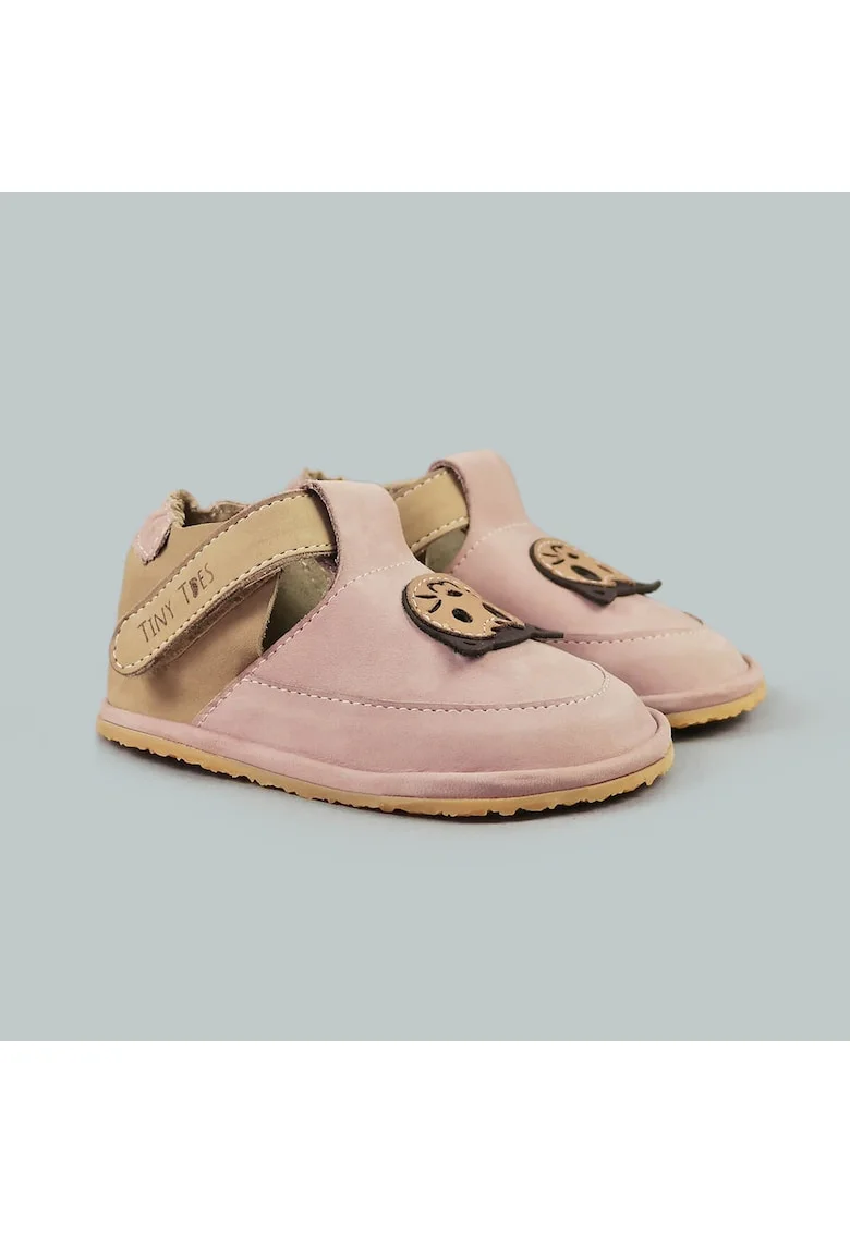 Pantofi Barefoot din piele naturala, Figaro, Roz, Roz