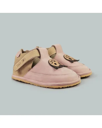 Pantofi Barefoot din piele naturala, Figaro, Roz, Roz