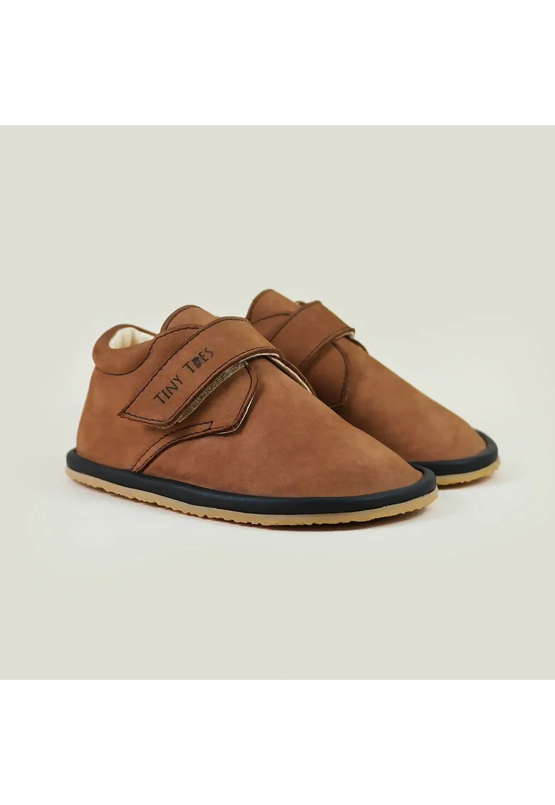 Pantofi Barefoot din piele naturala, Bron, Maro, Maro