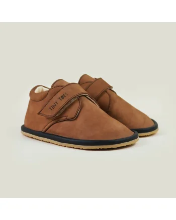 Pantofi Barefoot din piele naturala, Bron, Maro, Maro