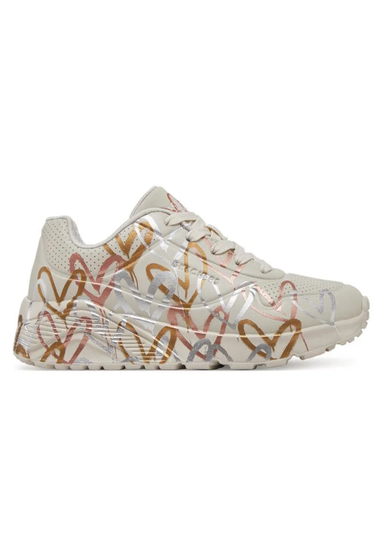 Pantofi sport fete  304742644, Piele ecologica, Alb, Alb