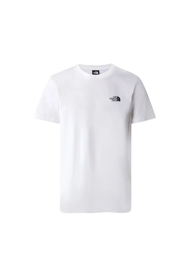 Tricou din amestec de bumbac cu decolteu la baza gatului, Alb optic