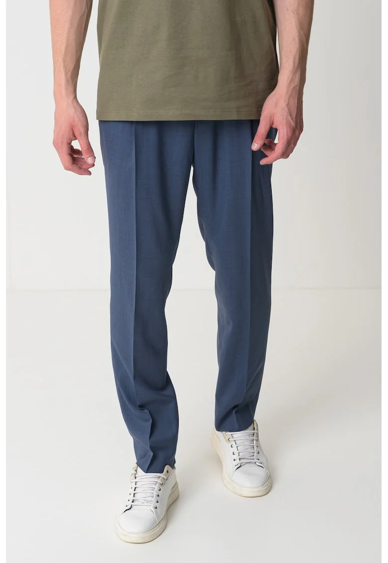 Pantaloni slim fit din amestec de lana Getlin, Albastru indigo