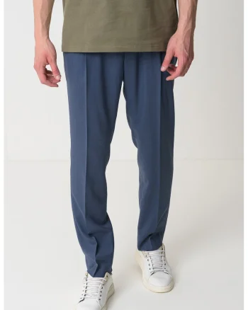 Pantaloni slim fit din amestec de lana Getlin, Albastru indigo