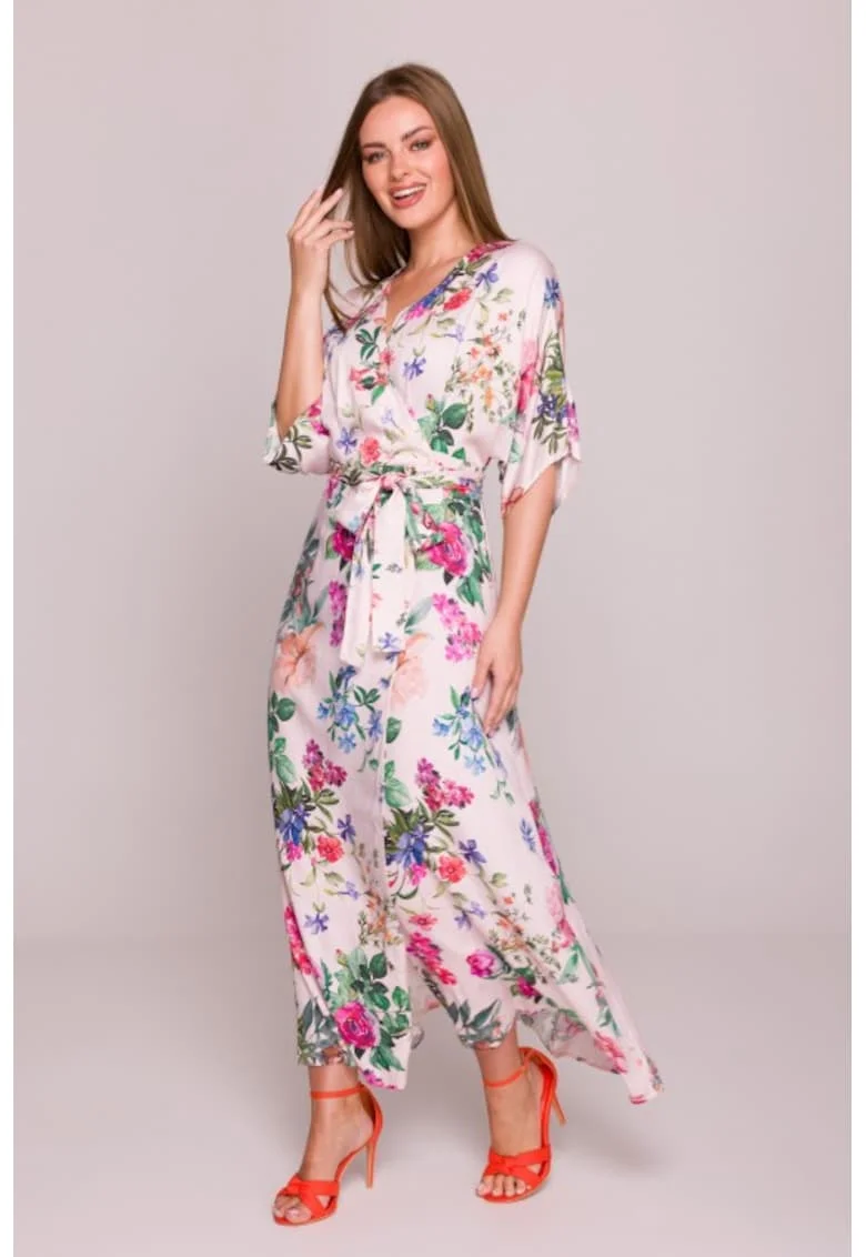 Rochie petrecuta maxi cu imprimeu,, Multicolor