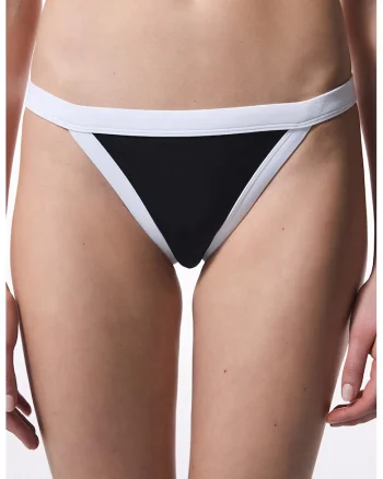 Bikini brazilian, Negru/Alb optic