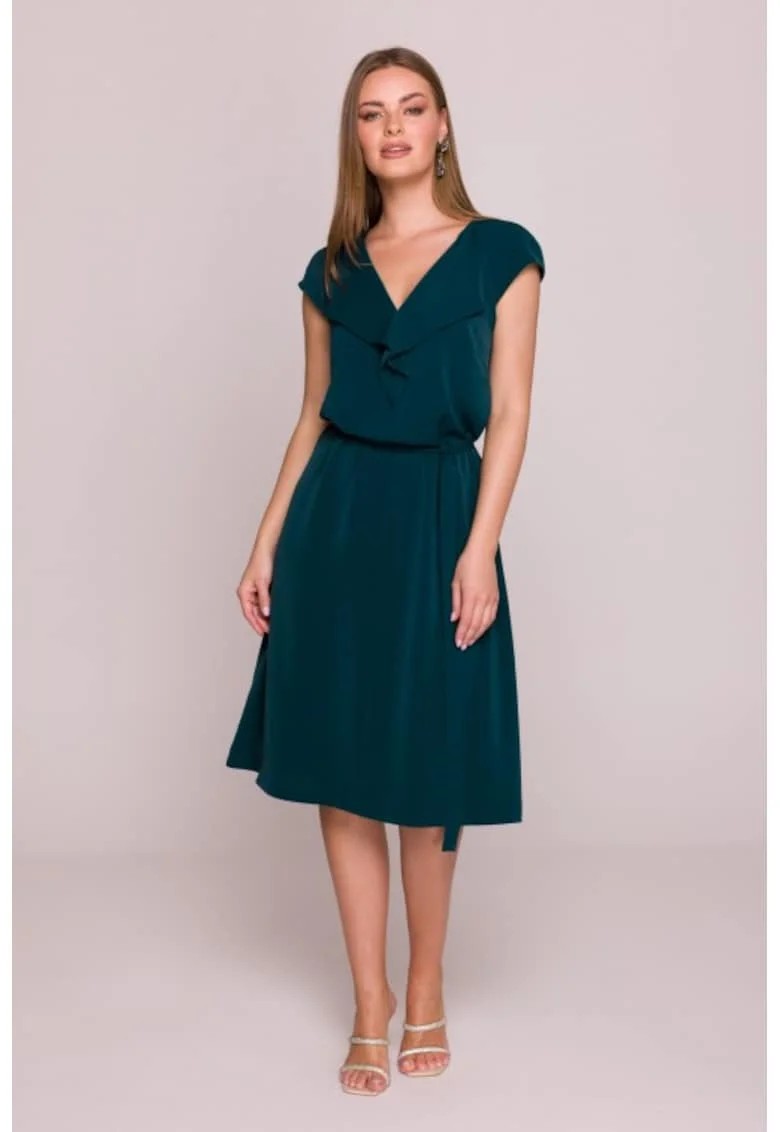 Rochie cu jabou si curea in talie,, Verde