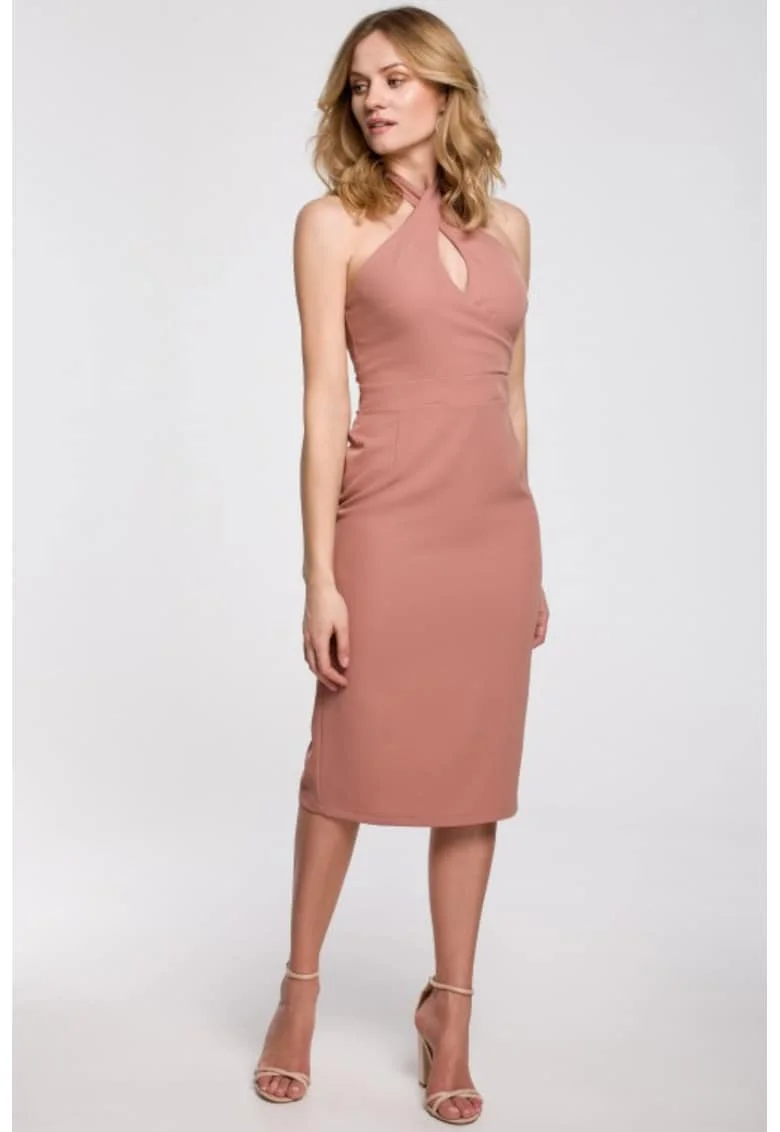 Rochie legata in jurul gatului,, Roz