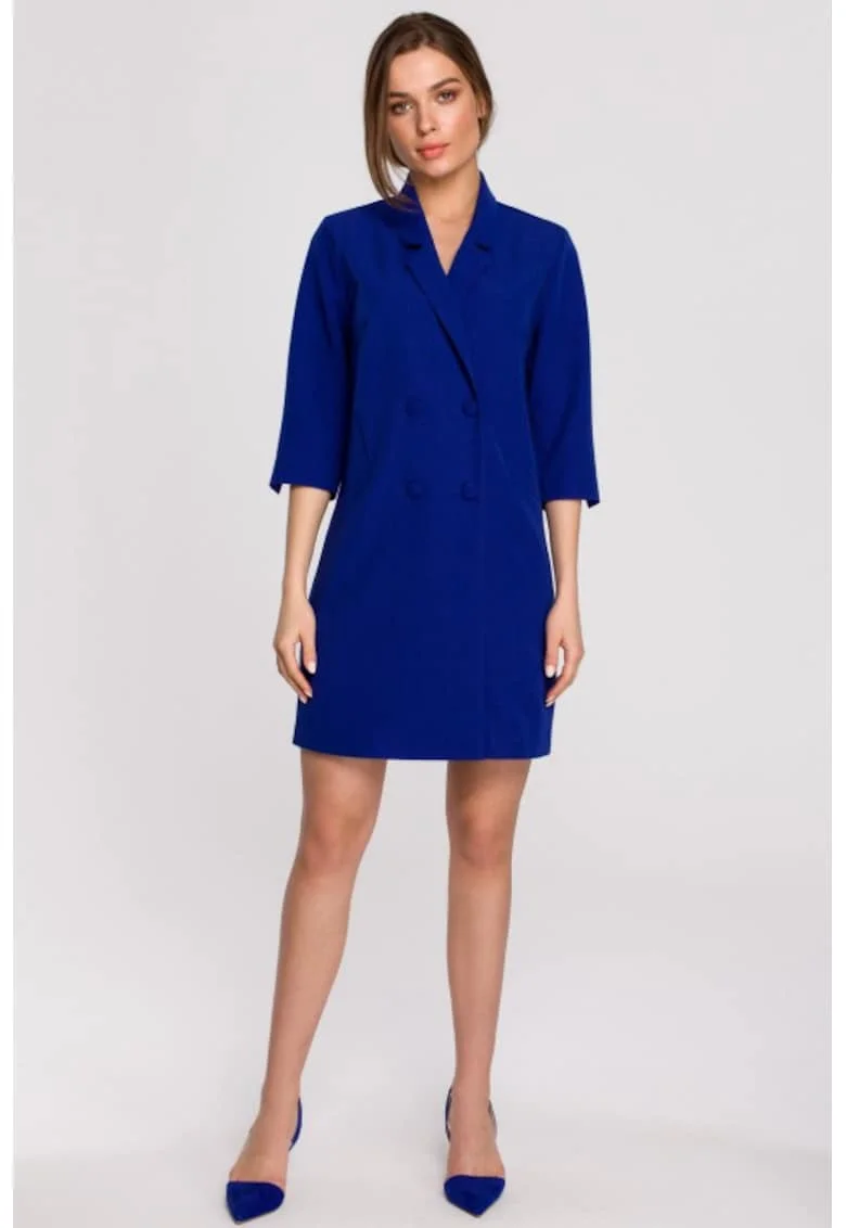 Rochie sacou cu curea,, Bleumarin