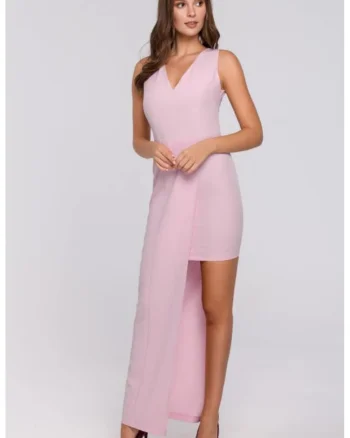Rochie lunga asimetrica,, Bej/Lila