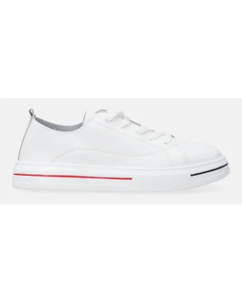 Pantofi sport din piele cu varf rotund