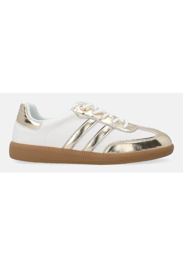 Pantofi sport din piele cu detalii metalizate