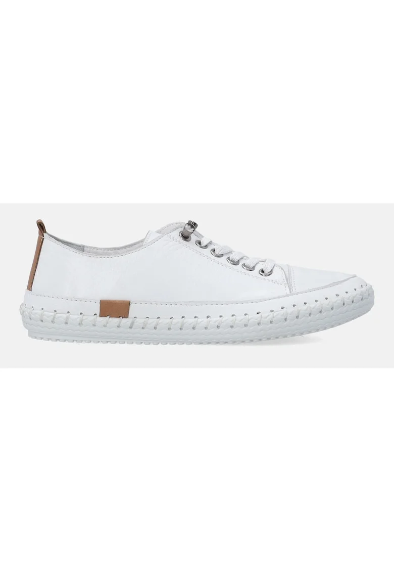 Pantofi din piele cu cusaturi decorative