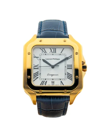 Ceas Conqueror The Golden Empress Blue Sauvage cu finisaj Auriu, Otel Inoxidabil