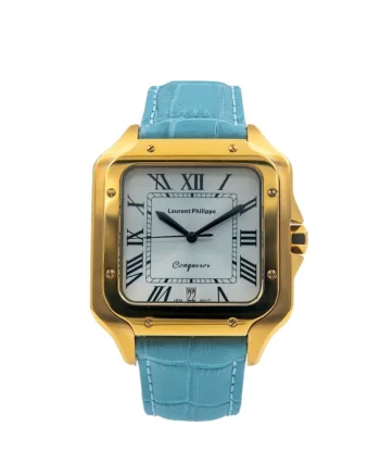Ceas Conqueror The Golden Empress Blue Sauvage cu finisaj Auriu, Otel Inoxidabil