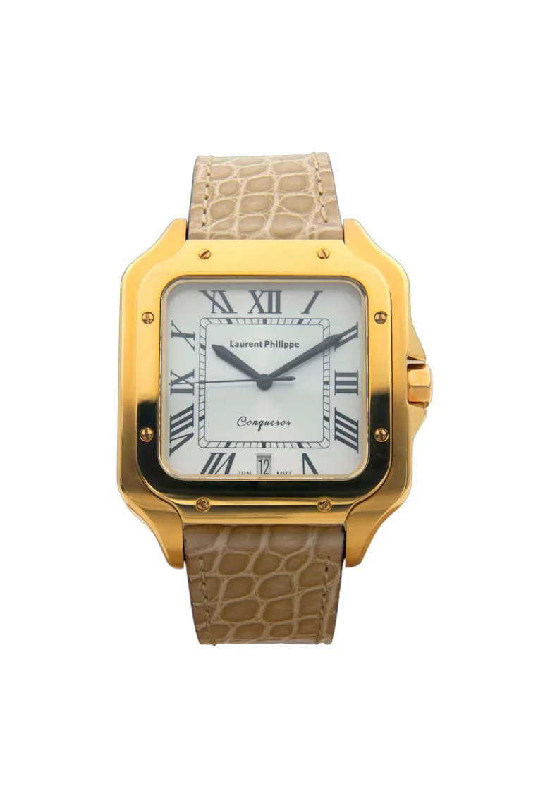 Ceas cu o curea cu model mockcroc Conqueror The Golden Empress
