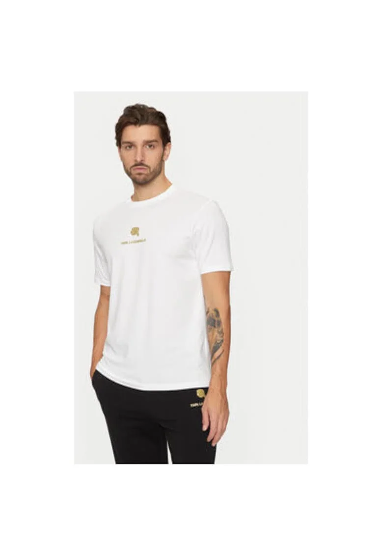 Tricou barbati,  304612527, Bumbac, Alb, Alb