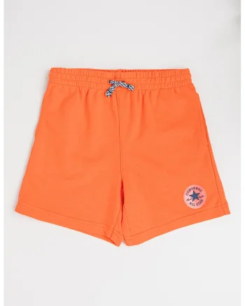 Pantaloni scurti din amestec de bumbac cu snur, Portocaliu