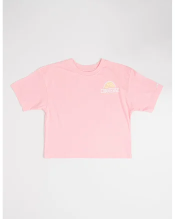 Tricou din amestec de bumbac cu logo, Alb/Roz