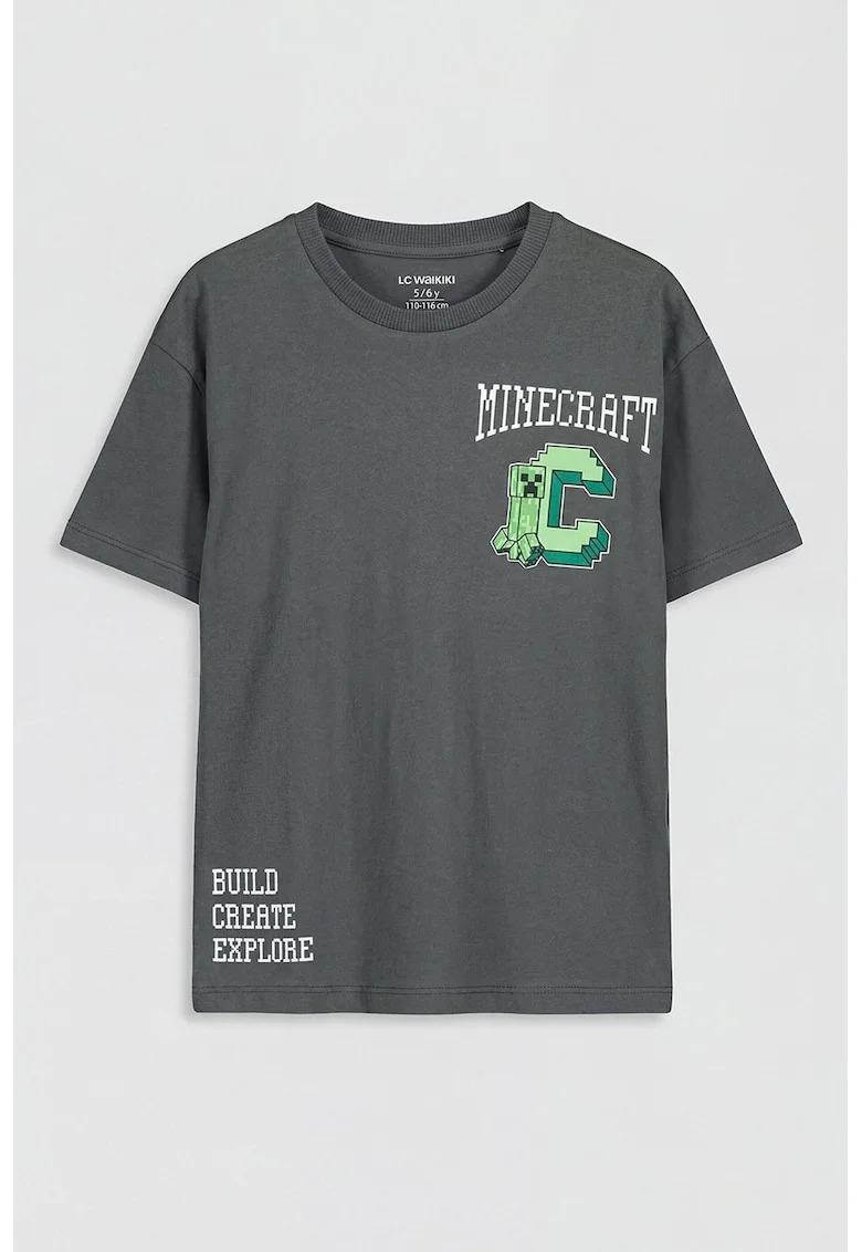 Tricou cu Minecraft, Gri inchis