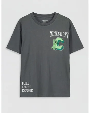 Tricou cu Minecraft, Gri inchis