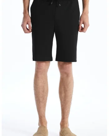 Bermude sport slim-fit cu talie ajustabila, Negru