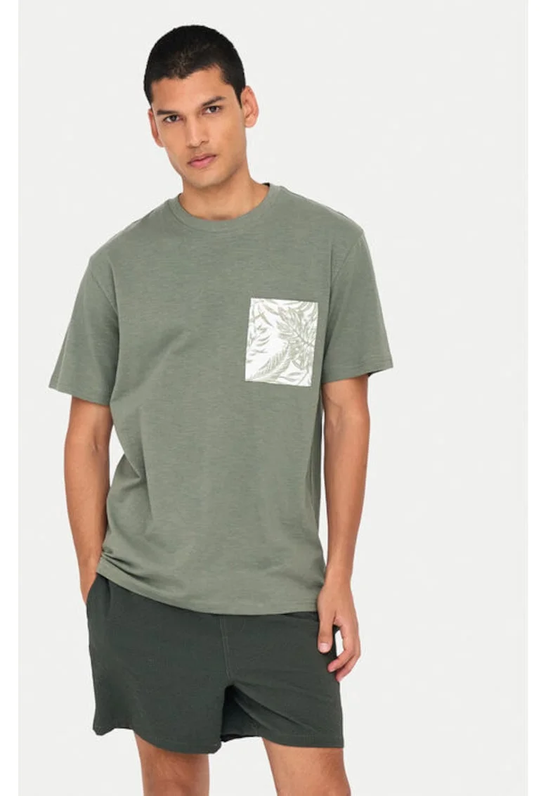 Tricou barbati,  304953149, Bumbac, Verde, Verde