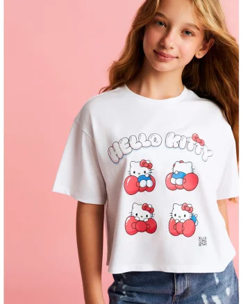 Tricou lejer cu imprimeu desene animate, Rosu/Alb optic