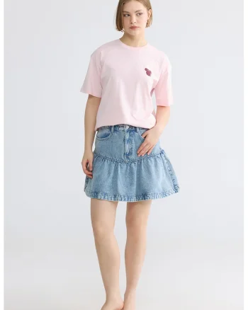 Tricou cu model pe spate, Roz deschis/Violet tyrian
