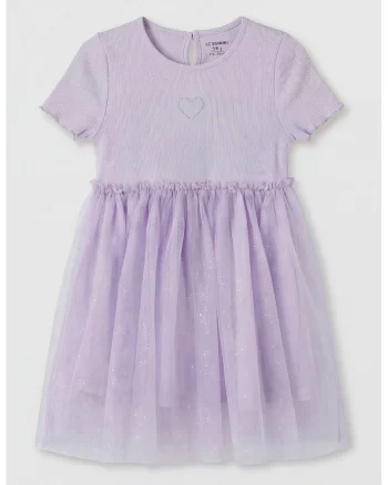 Rochie cu tul, Violet deschis
