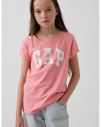 Tricou cu imprimeu logo, Roz pastel