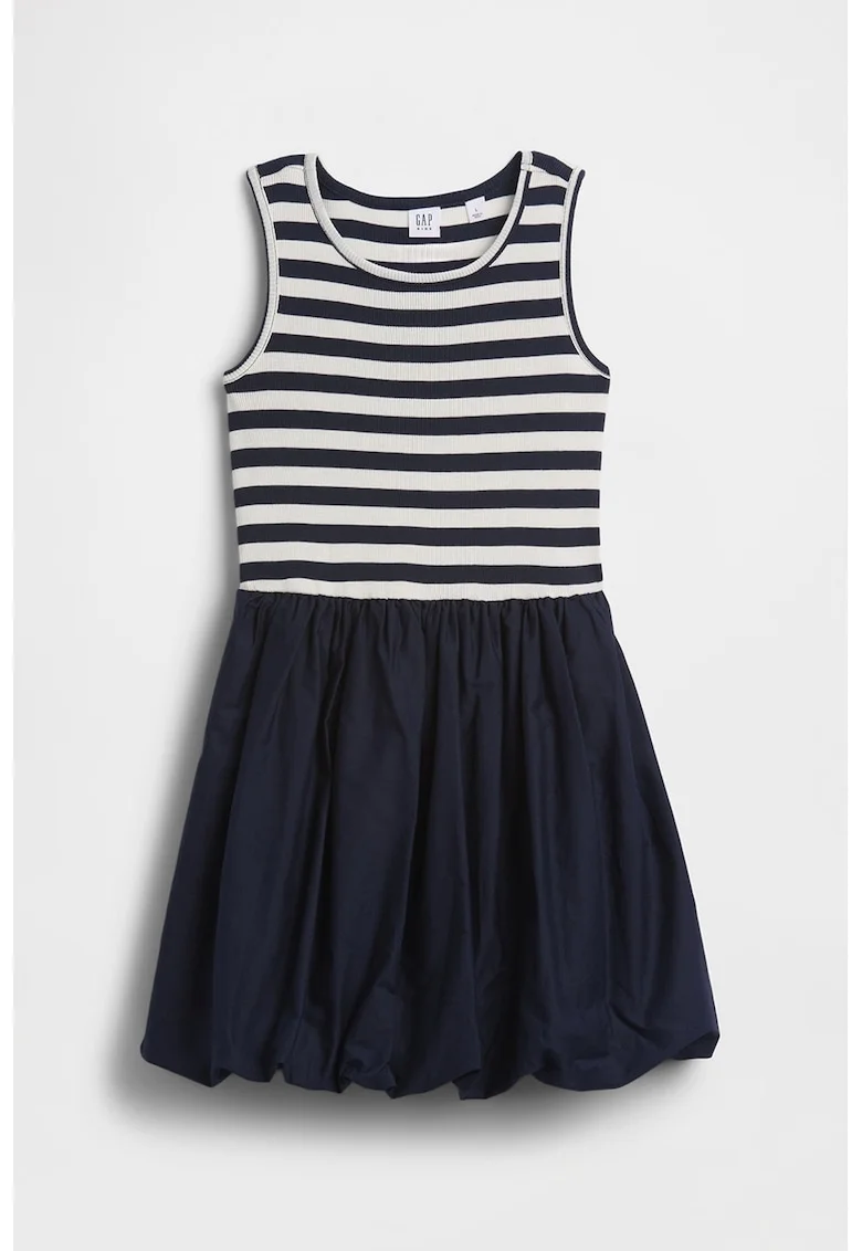 Rochie combi cu dungi, Bleumarin