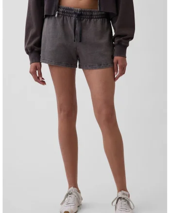 Pantaloni scurti din amestec de bumbac cu logo, Gri melange