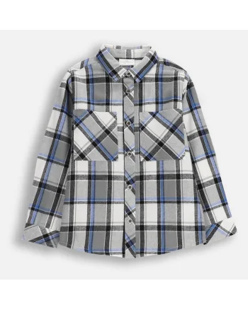 Camasa copii,  flanel in carouri multicolore, bumbac, pentru baieti