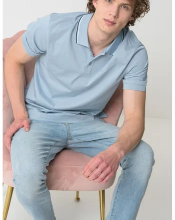 Blugi skinny J14, Albastru deschis melange