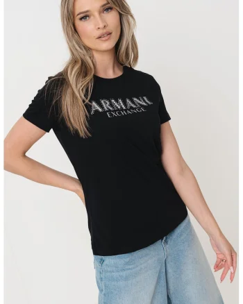 Tricou de bumbac cu imprimeu logo, Negru/Argintiu