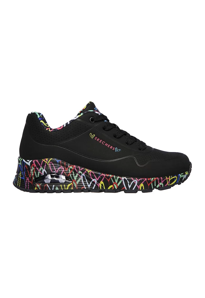 Pantofi sport de piele ecologica Loving Love, Negru
