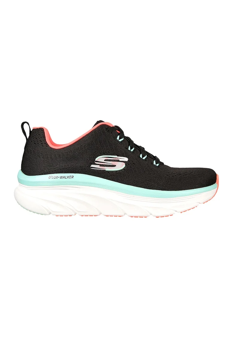 Pantofi sport relaxed fit de plasa D'Lux Walker-Fresh Finesse, Negru/Albastru aquamarin/Coral