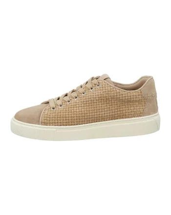 Pantofi sport low-cut din piele intoarsa cu garnituri cu model patchwork McJulien, Maro nisip