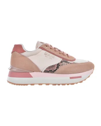 Pantofi sport flatform colorblock, Roz prafuit