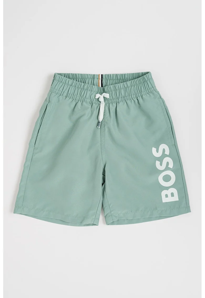 Pantaloni scurti de baie cu logo, Verde deschis