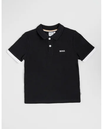 Tricou cu detaliu cu logo pe piept, Negru