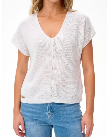 Bluza cu aspect tricotat in V Niga